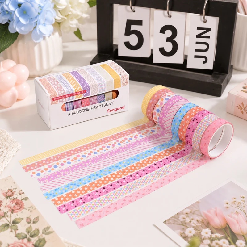 Scrapbooking - 10 rollos de cinta washi floral