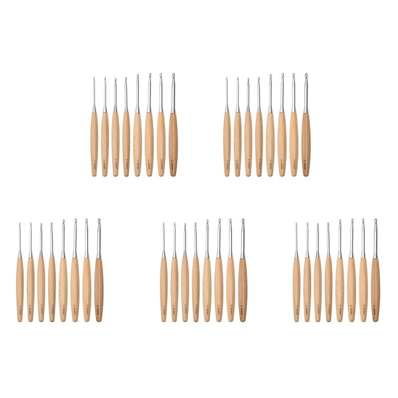 ABJI-40 piezas de ganchos de g - Wooden Crochet Hooks Ergonomic Handle reseña y precio
