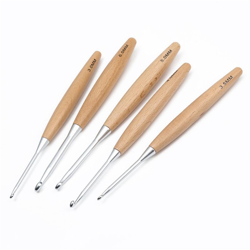 ABJI-40 piezas de ganchos de g - Wooden Crochet Hooks Ergonomic Handle reseña y precio