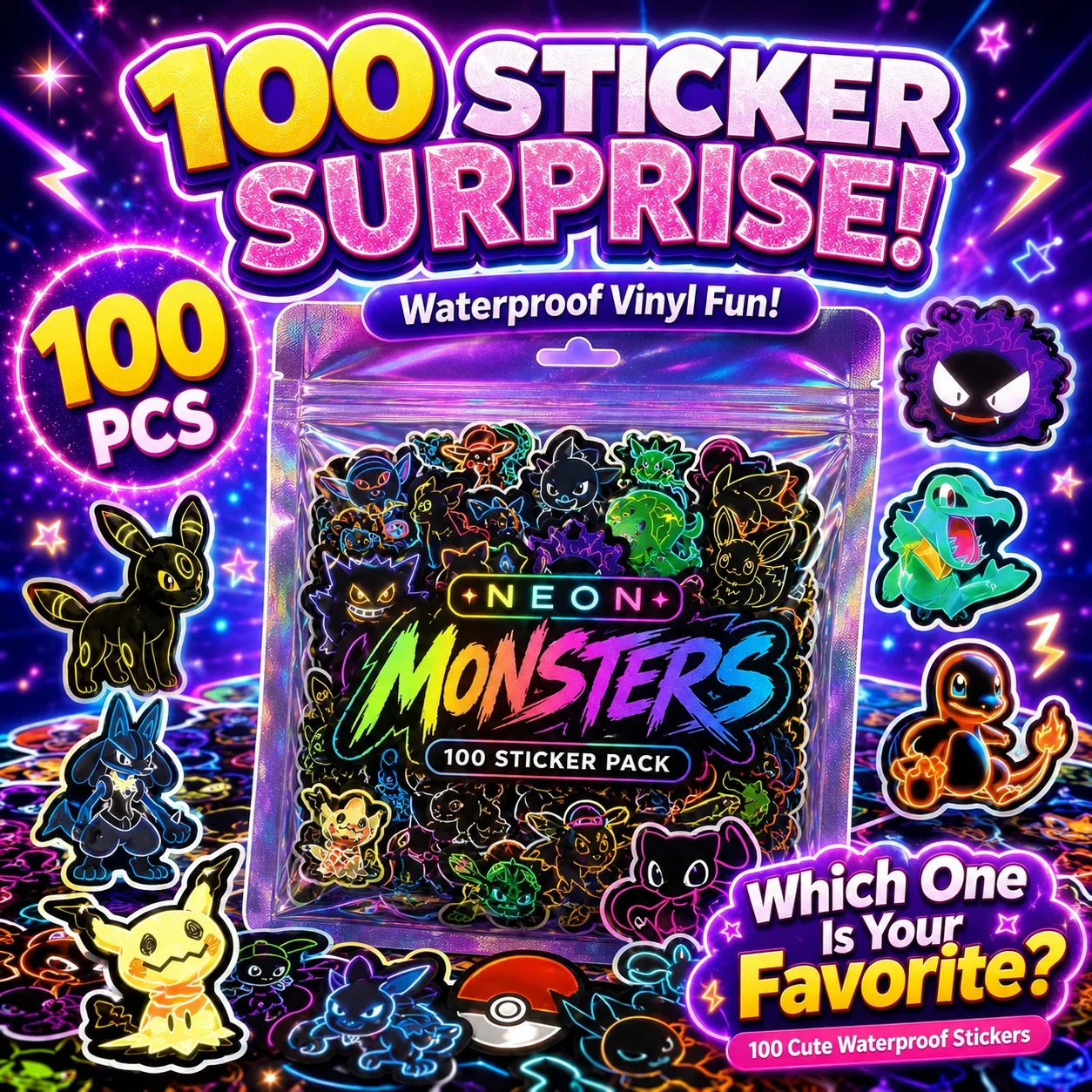 100 pegatinas de Pokémon de ne - Scrapbooking reseña y precio
